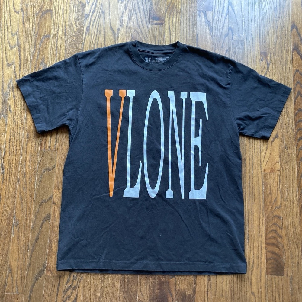 VLONE T Shirt Mens Size XL Black Big Logo Heavyweight Cotton Streetwear Limited